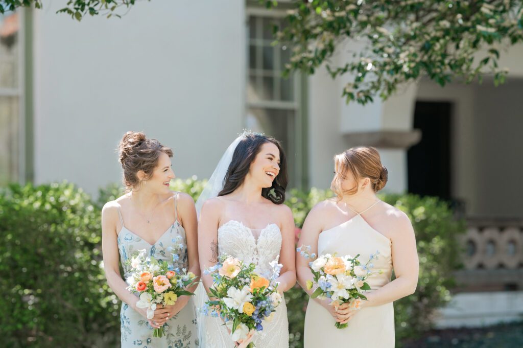 bridal party photos at hill house in durham