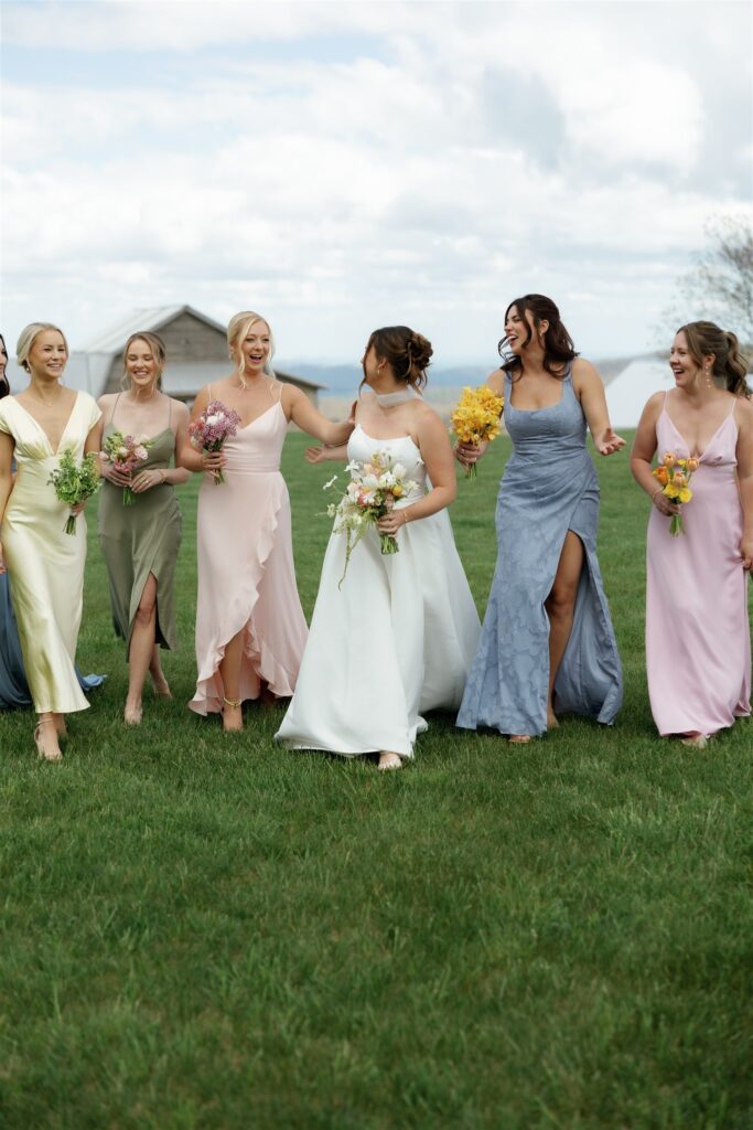 multicolor bridesmaids