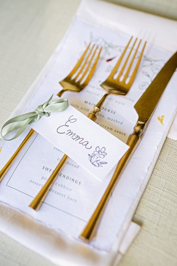Gold wedding utensils