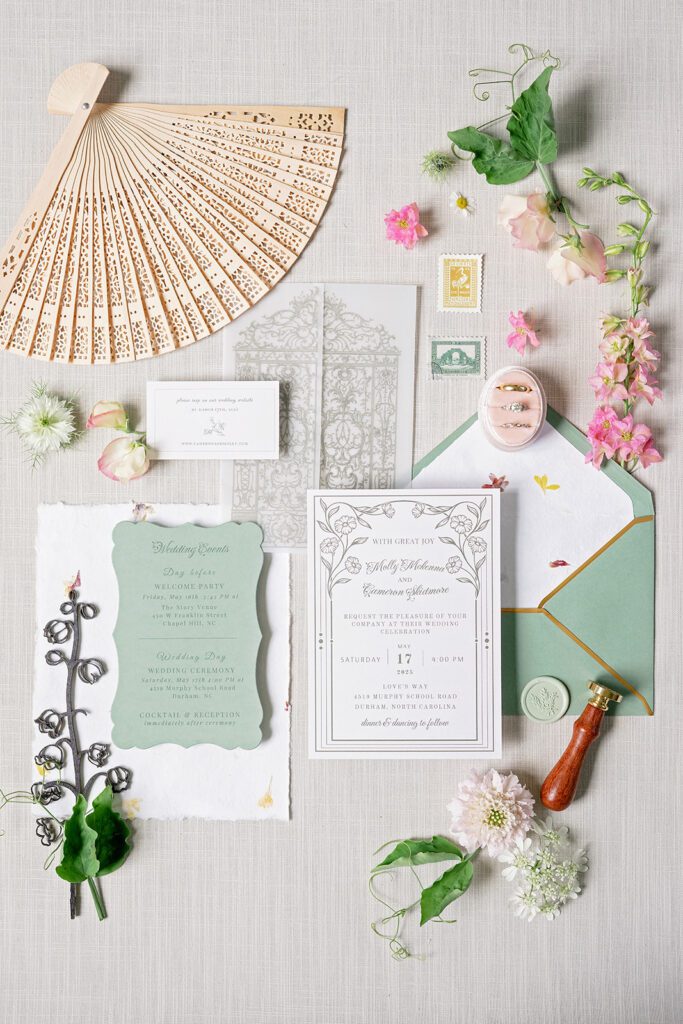 Garden wedding stationery