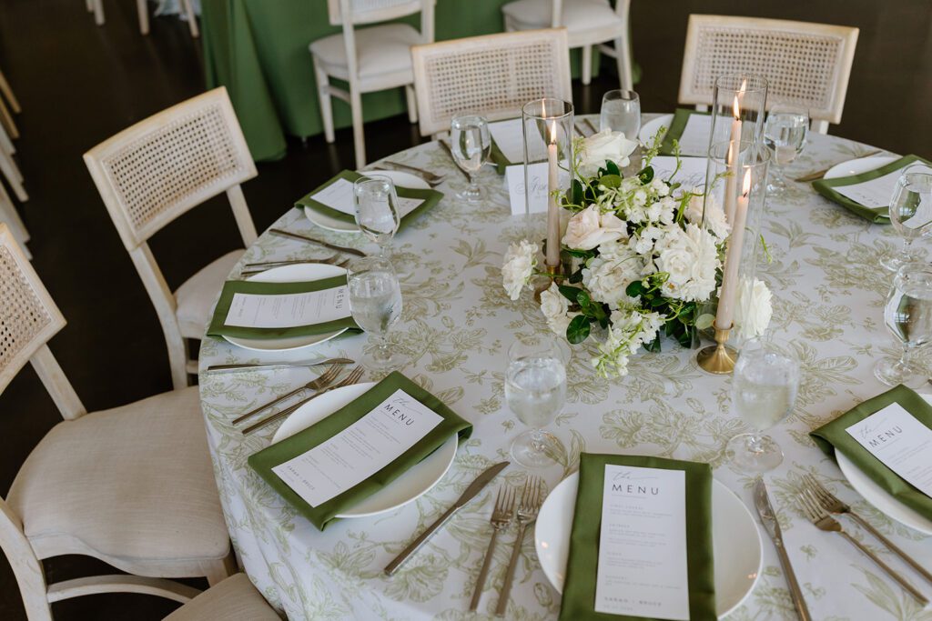 Green and pink wedding