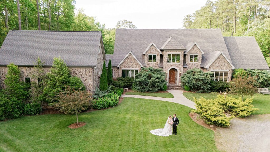 Backyard wedding in Durham North Carolina.