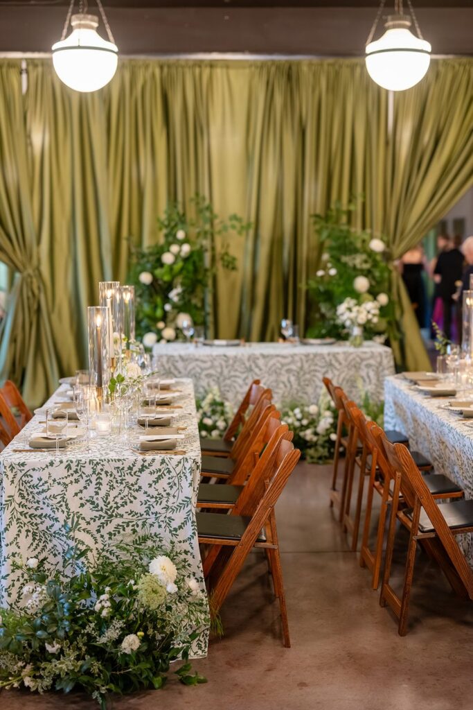 Draping for a wedding at the Cookery
