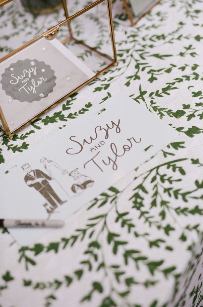Unique welcome table for wedding