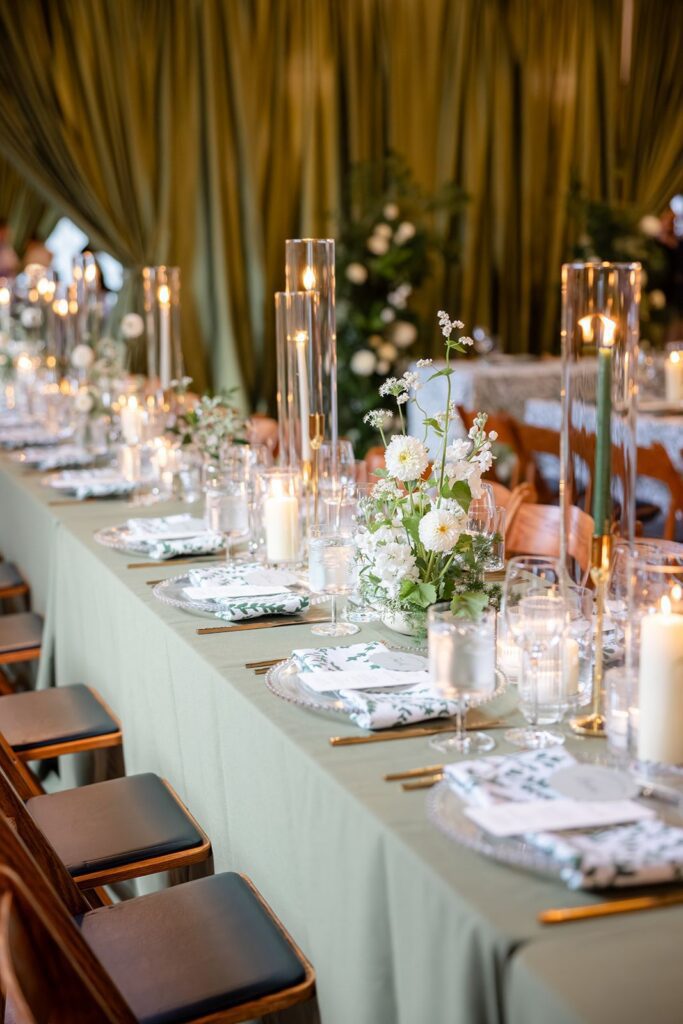 Green wedding reception at The Cookery