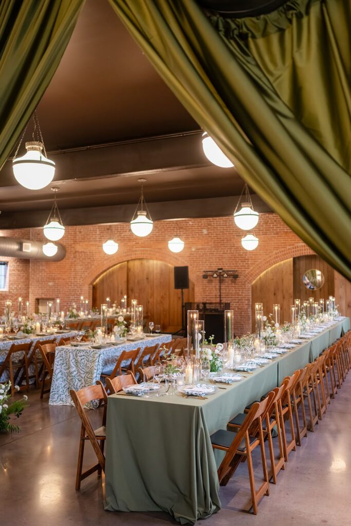 Draping for wedding reception at The cookery