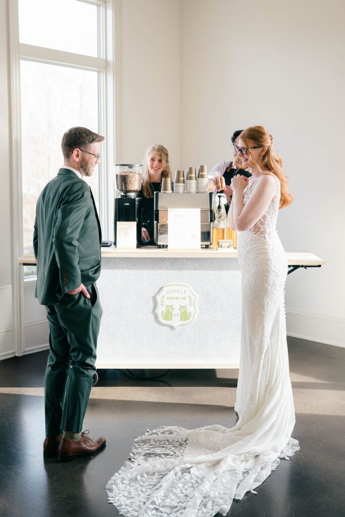 Wedding coffee cart at Donovan Manor