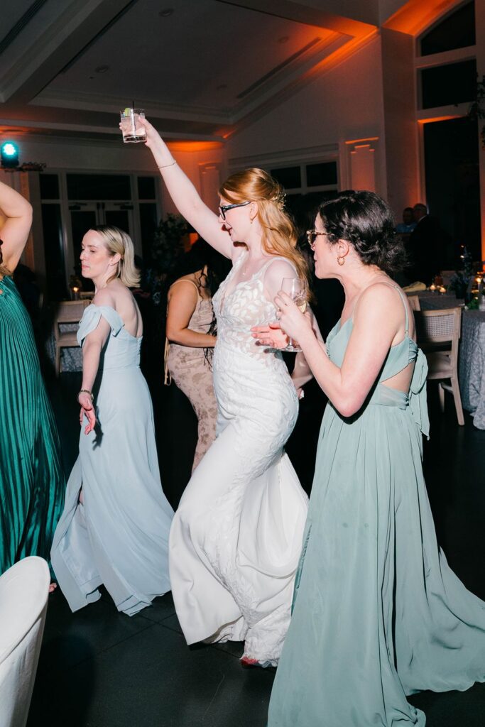Bride dancing with live band at Donovan Manor