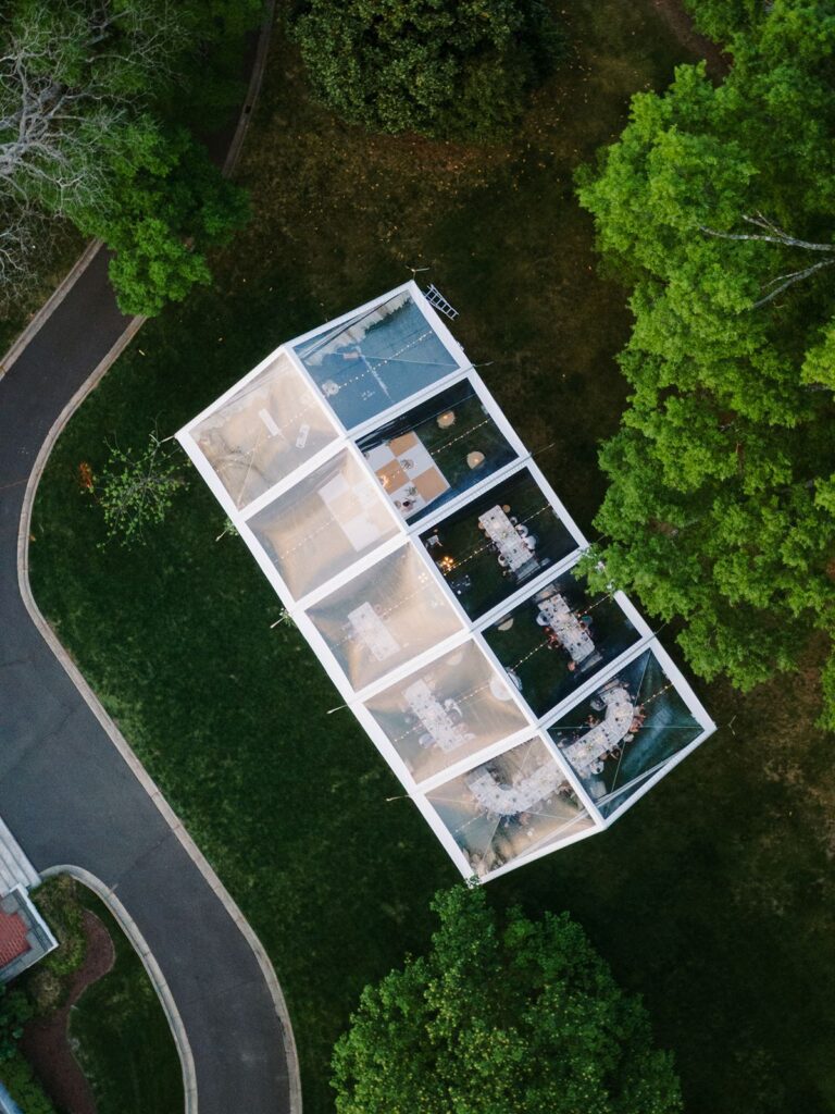 Clear top tent at Hill House in Durham