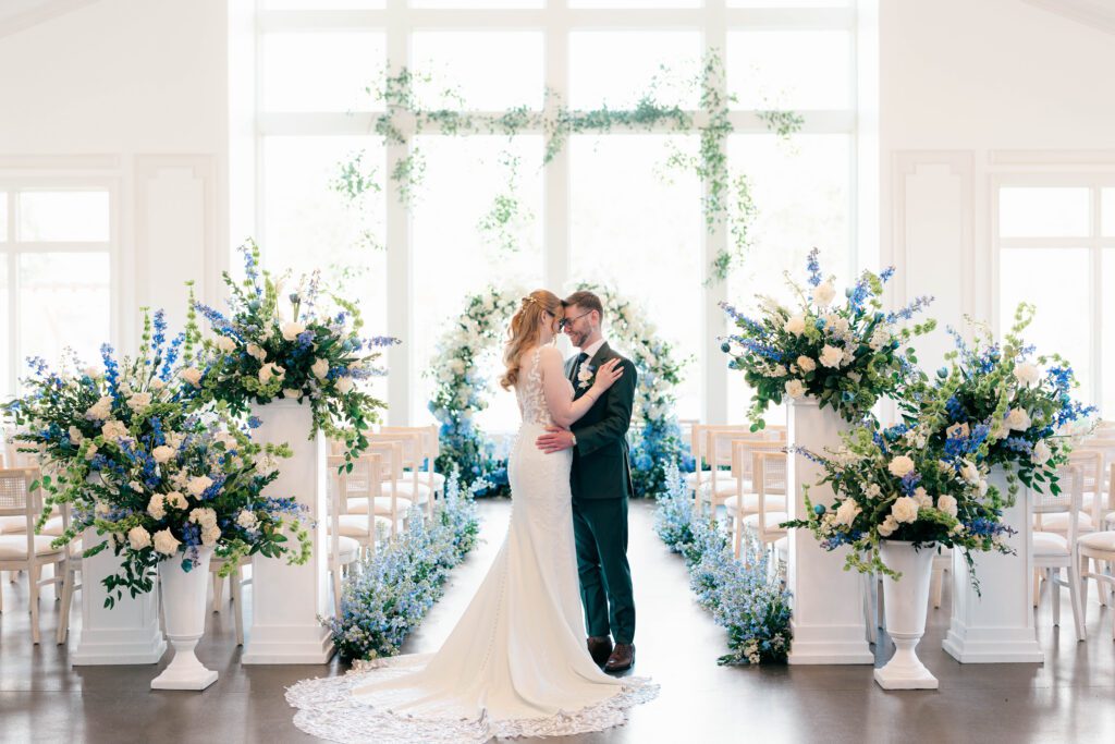 Bride and groom extravagant ceremony at Donovan Manor
