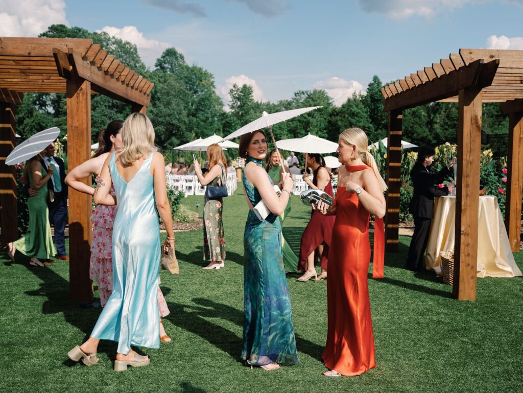 Guests with parasol umbrellas