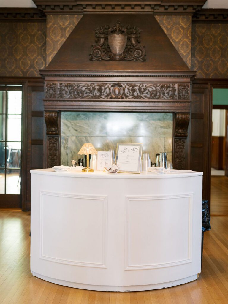 Bar in front of the Hill House fire place.