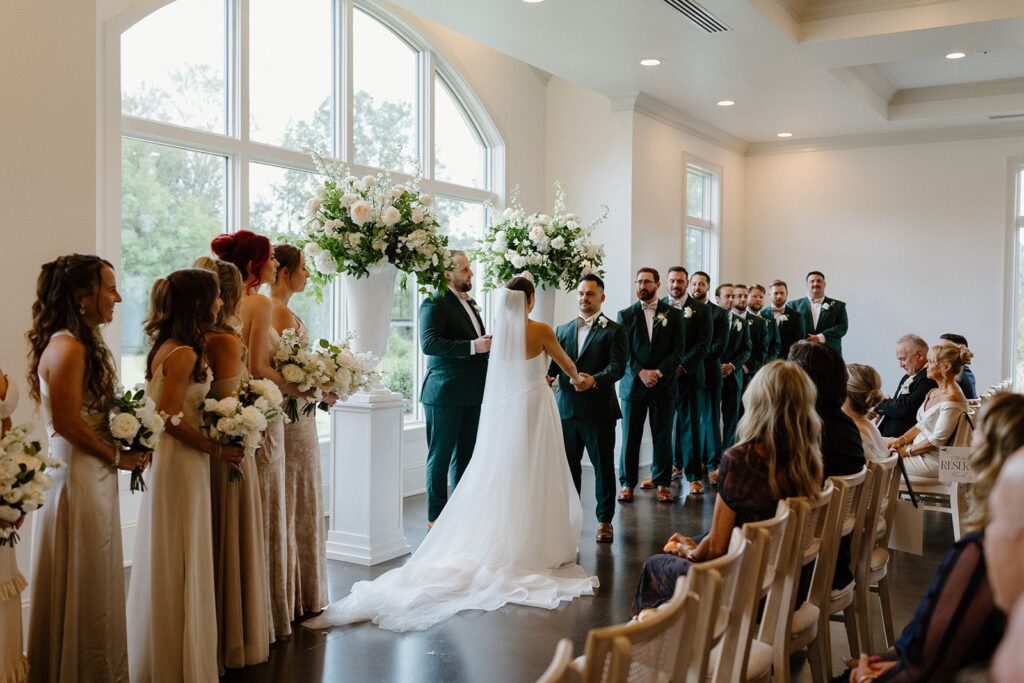 Ceremony in the trestle lounge at Donovan Manor